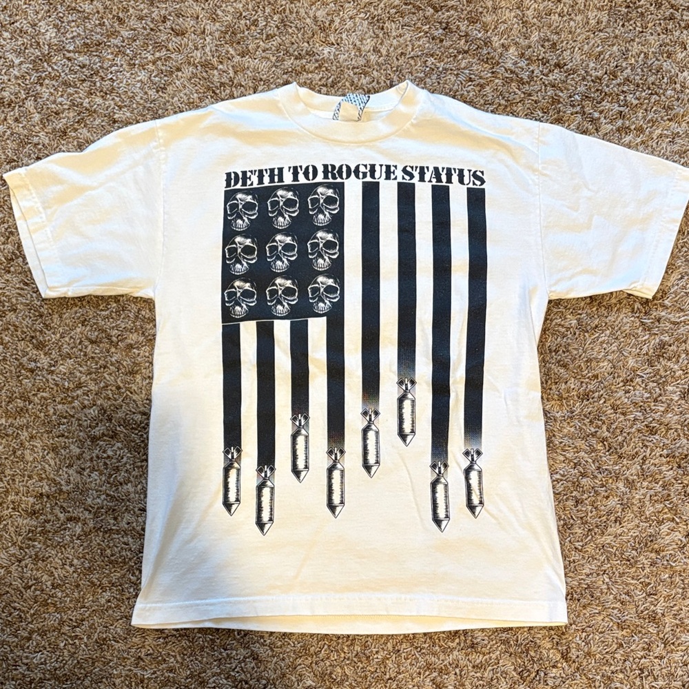 ROGUE STATUS Men's Cream Graphic T-Shirt